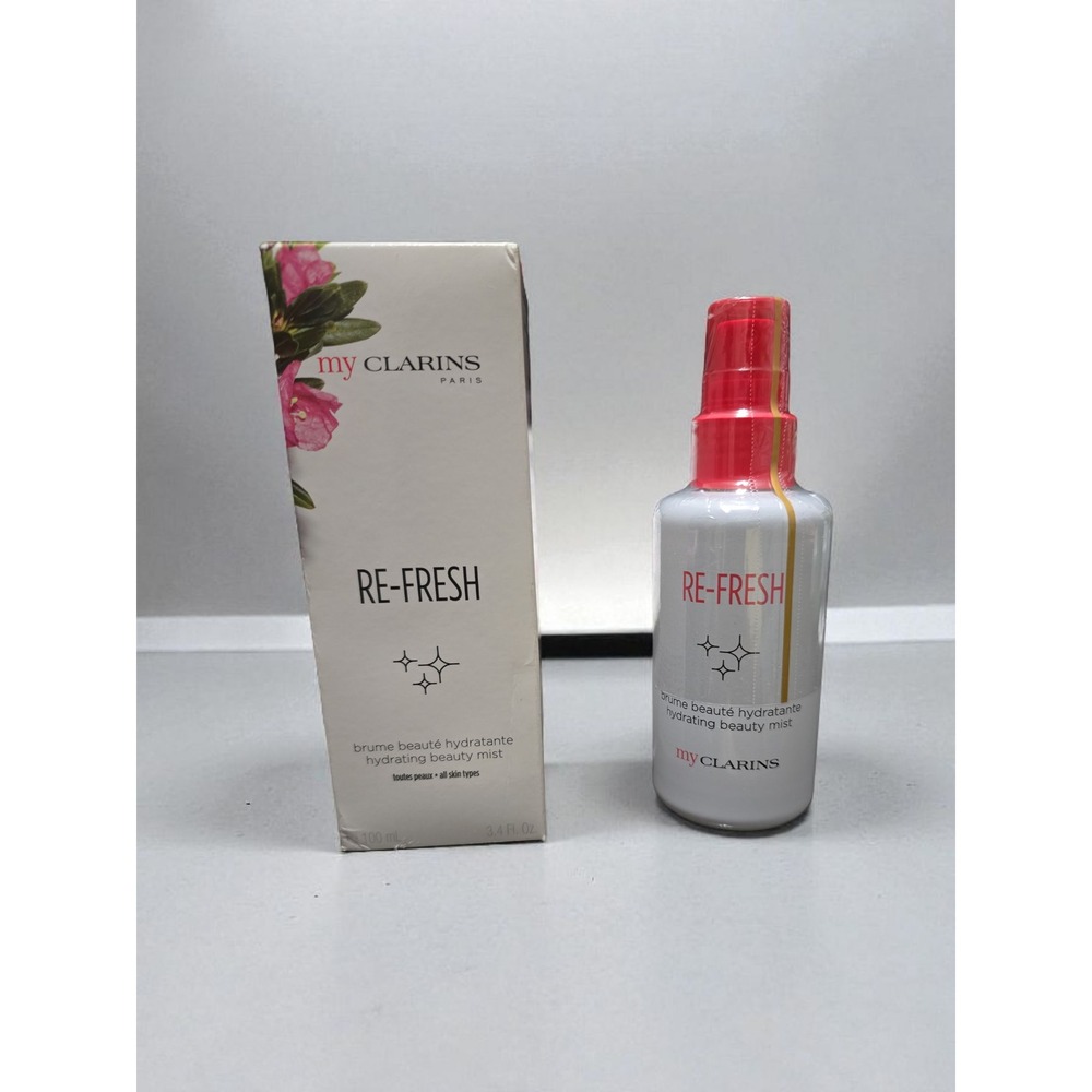 Clarins Re Fresh Hydrating Beauty Mist All Skin Types 3.4 Fl Oz New In Box